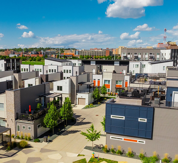 Townhomes in a Hubbell Homes community